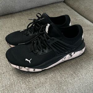 Puma Black Athletic Shoes with Marble Accents